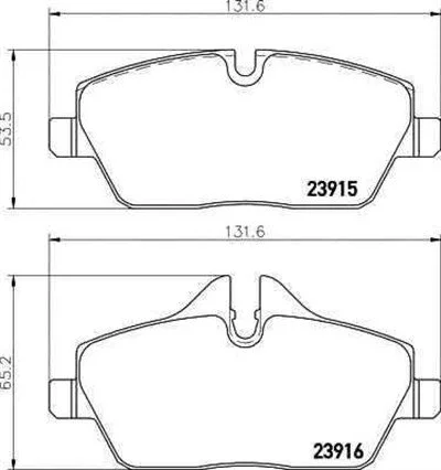 BMW MINI E81 E82 E87 E88 R56 R57 R58 R59 R60 R61 F54 F55 F56 F57 Ön Fren Balatası 2391503