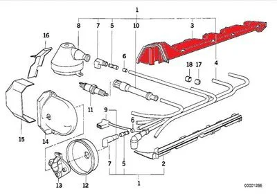 BMW E30 E34 E36 M40 Buji Kablosu Üst Muhafazası 12121727687