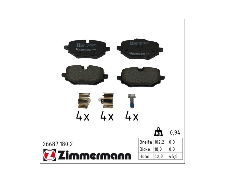 BMW MINI F70 F74 J01 J05 U06 U10 U11 U25 Arka Fren Balatası 266871802