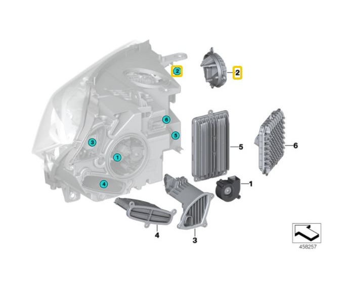 BMW F15 F16 F85 F86 Uyarlamalı LED Far Viraj Farı LED Modülü Sol 7381449