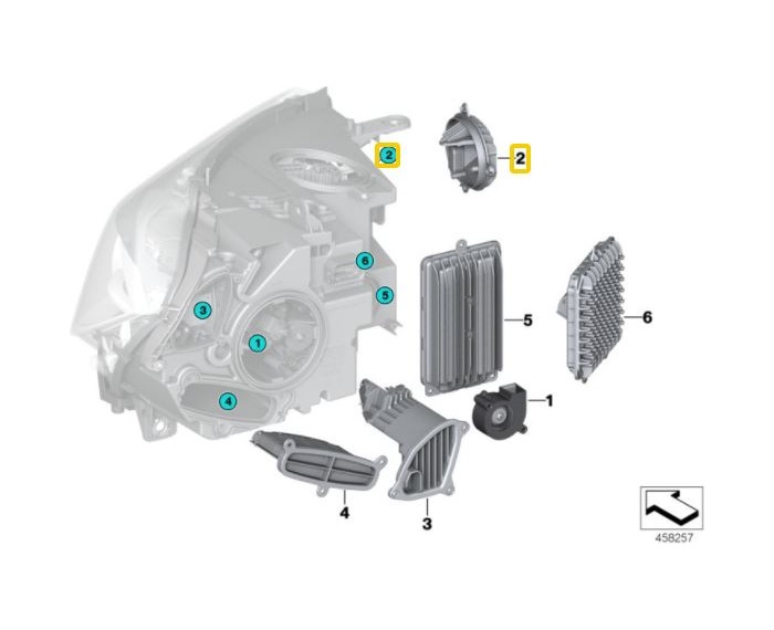 BMW F15 F16 F85 F86 Uyarlamalı LED Far Viraj Farı LED Modülü Sağ 7381450