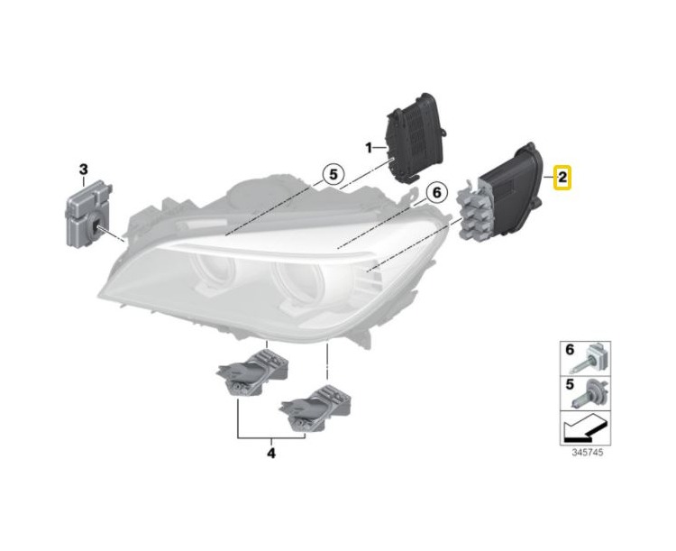 BMW F01LCI F02LCI Xenon Far Sinyal LED Modülü Sağ 7339058