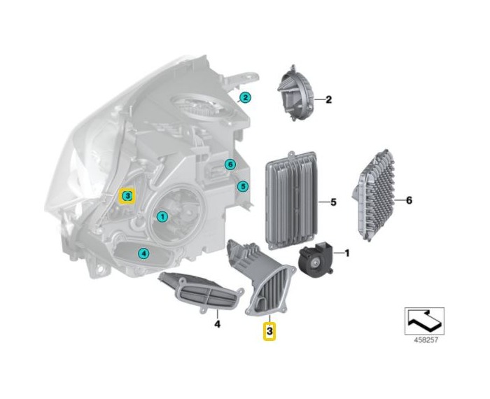 BMW F15 F16 F85 F86 Uyarlamalı LED Far Sinyal LED Modülü Sol 7442779