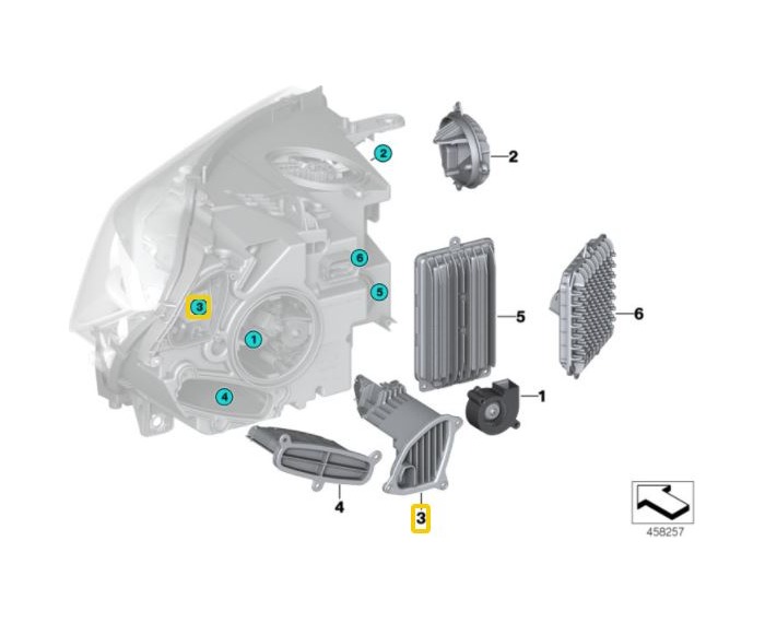 BMW F15 F16 F85 F86 Uyarlamalı LED Far Sinyal LED Modülü Sağ 7442780