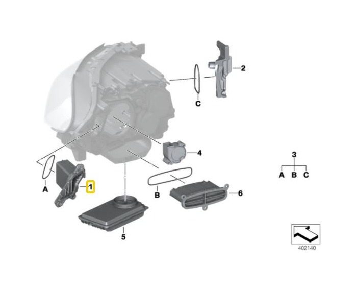 BMW F10 F11LCI Uyarlamalı LED Far Sinyal LED Modülü Sol 7352553